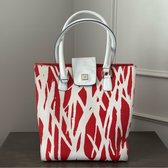 Diane Von Furstenberg Handbags - Diane Von Furstenberg Canvas and Leather Tote Bag